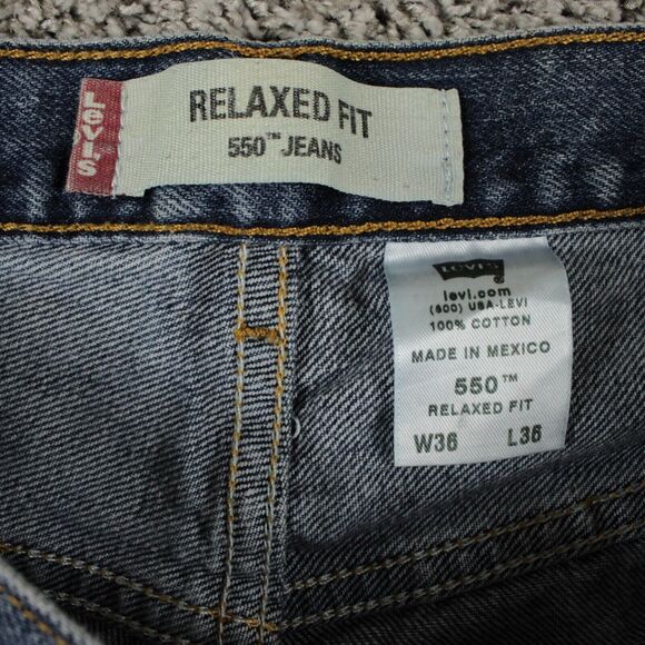 Levis 550 Relaxed Fit Jeans Mens 36x36 Medium Wash Hemmed (35x28) READ - Picture 3 of 13